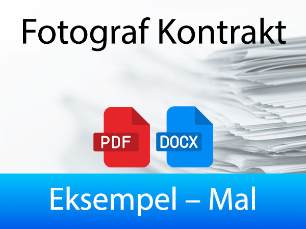 Eksempel og skabelon til Fotograf Kontrakt