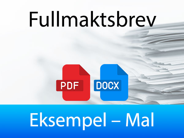 Mal Eksempel Fullmaktsbrev

