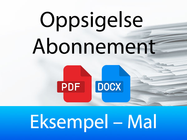 Eksempel Oppsigelse Abonnement