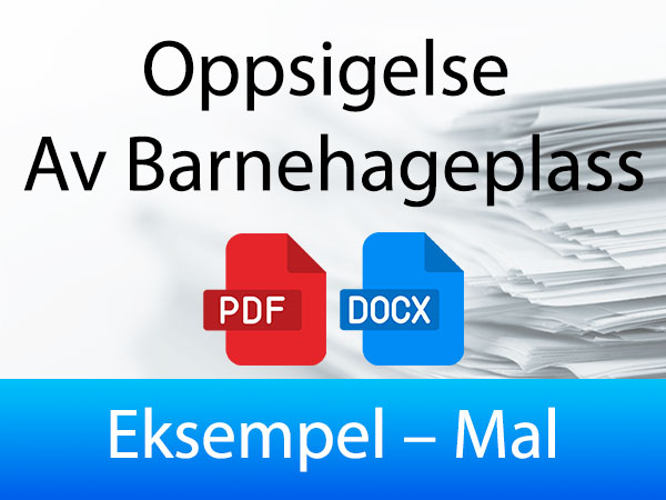 Oppsigelse Av Barnehageplass Eksempel