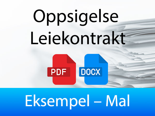 Eksempel for Oppsigelse Leiekontrakt