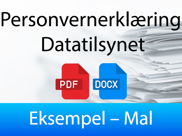 Mal for Personvernerklæring Datatilsynet 