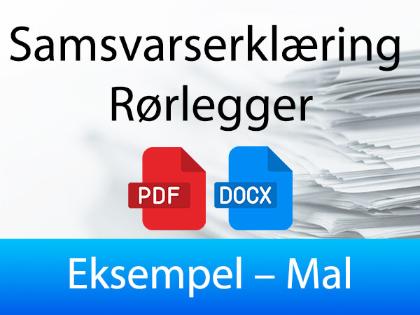 Eksempel Mal for Samsvarserklæring Rørlegger