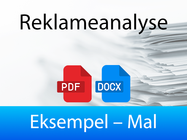 Eksempel for Reklameanalyse som brukes og tilpasses i WORD– und PDF-format